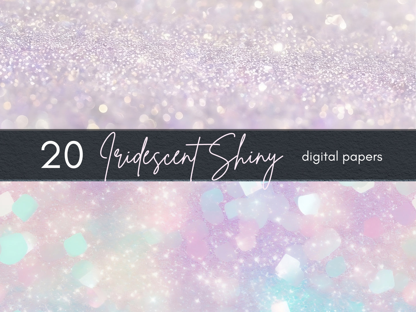 Iridescent Shiny Seamless Digital Paper, Bokeh and Glitter Backgrounds, Rainbow Sparkle Backgrounds, Instant Download for Commercial Use