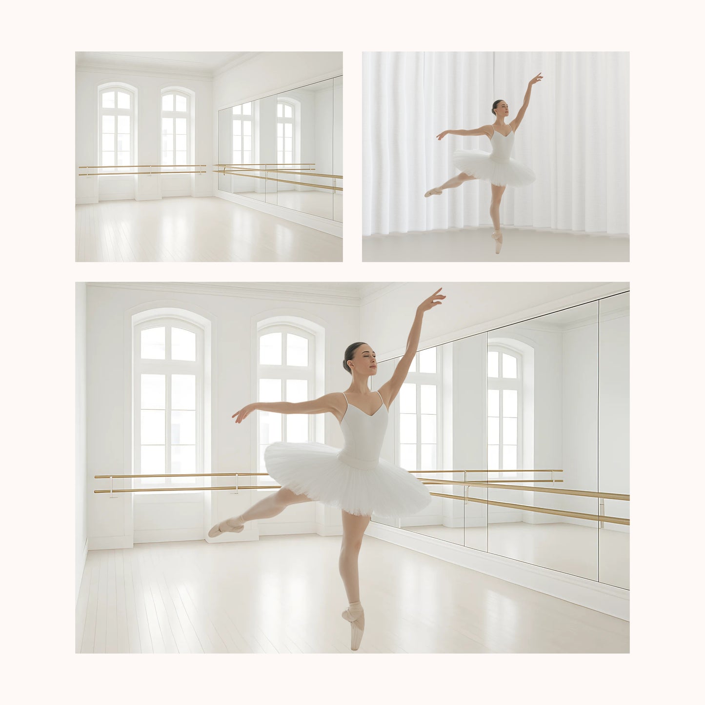 Ballet Studio Digital Backdrops, Dance School Photography Backgrounds, Children Portrait Backdrop Set for Photoshop, Ballet School Scene