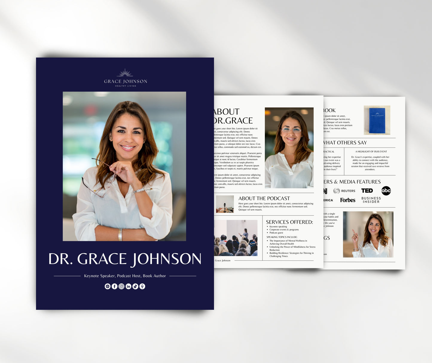 Speaker Media Kit Template, Speaker Sheet Canva Template, EPK for Keynote Speakers, Book Authors, Coaches, Entrepreneurs, Press Kit Template