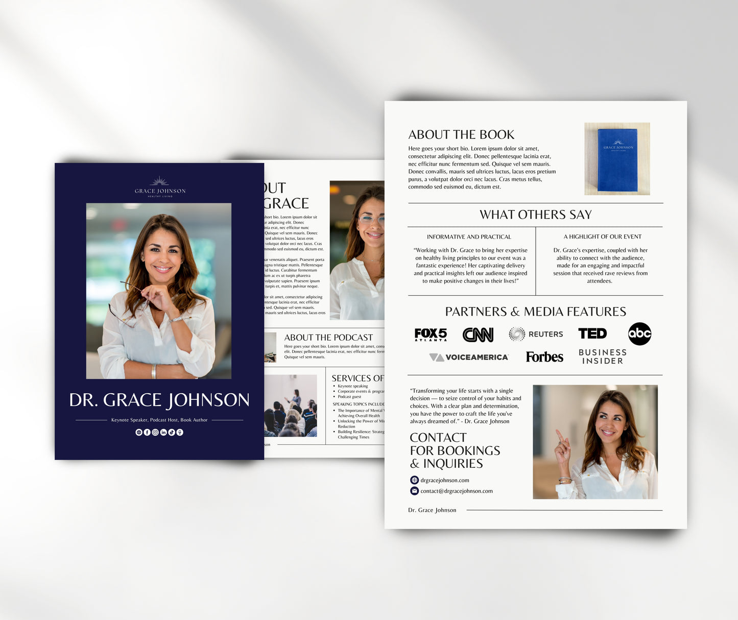 Speaker Media Kit Template, Speaker Sheet Canva Template, EPK for Keynote Speakers, Book Authors, Coaches, Entrepreneurs, Press Kit Template