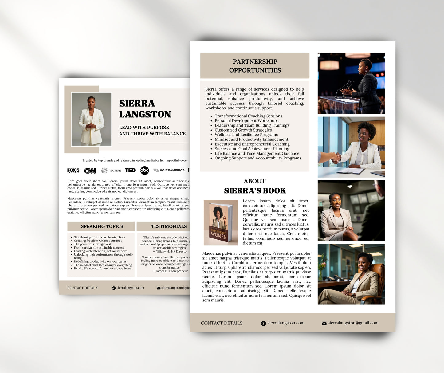 Editable Speaker Media Kit Template for Canva, Professional Speaker Sheet, Keynote Speaker, Author, Coach, Entrepreneur, Media Kit Template