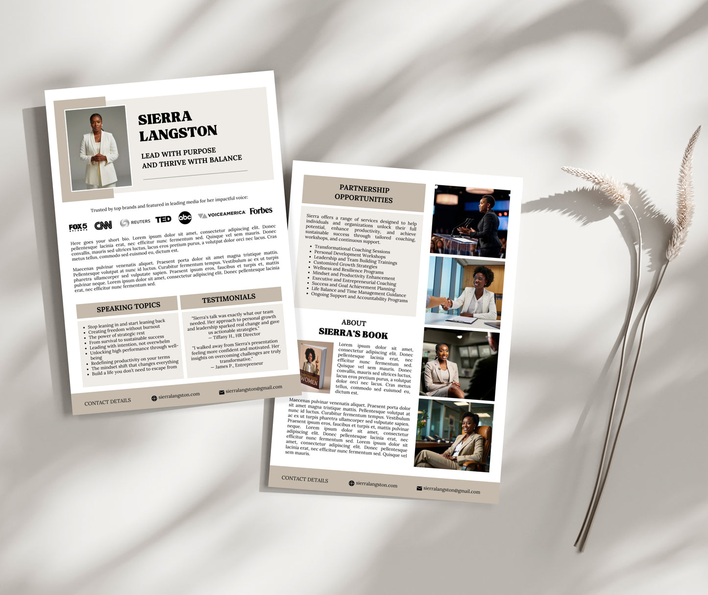 Editable Speaker Media Kit Template for Canva, Professional Speaker Sheet, Keynote Speaker, Author, Coach, Entrepreneur, Media Kit Template