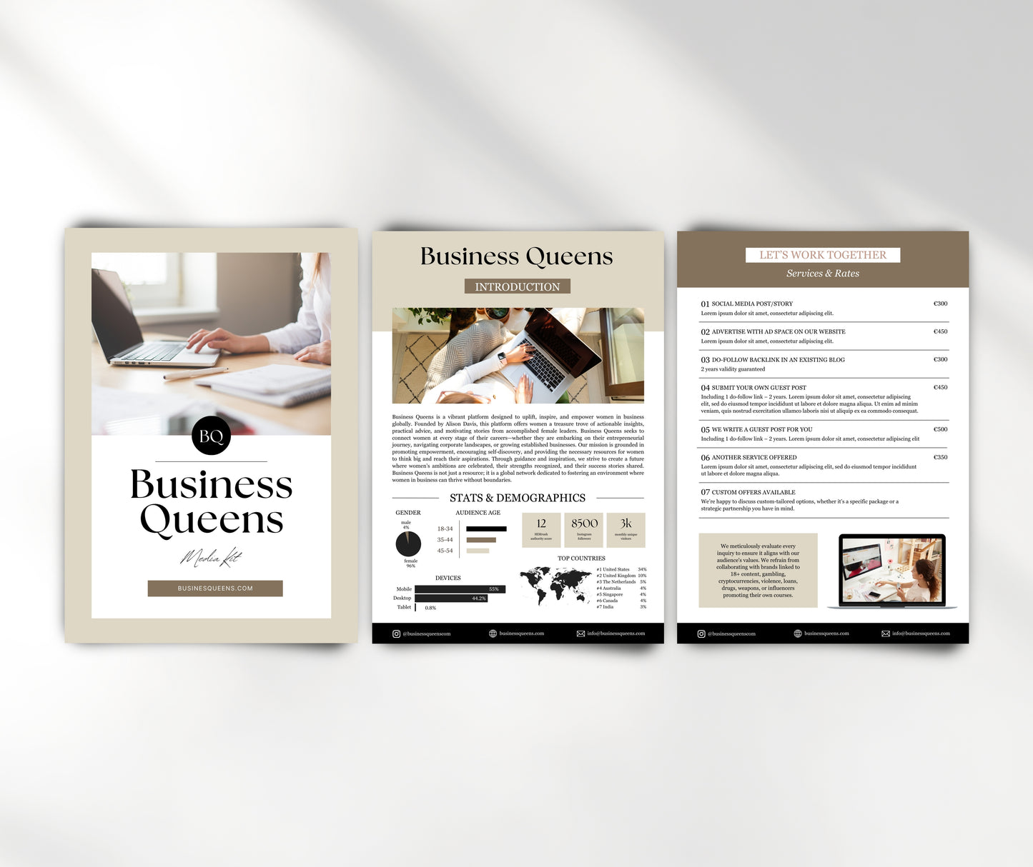 Editable Online Magazine Media Kit Template | Canva Media Kit for Digital Publishers & Blogs | Website Media Kit with Advertising Rates