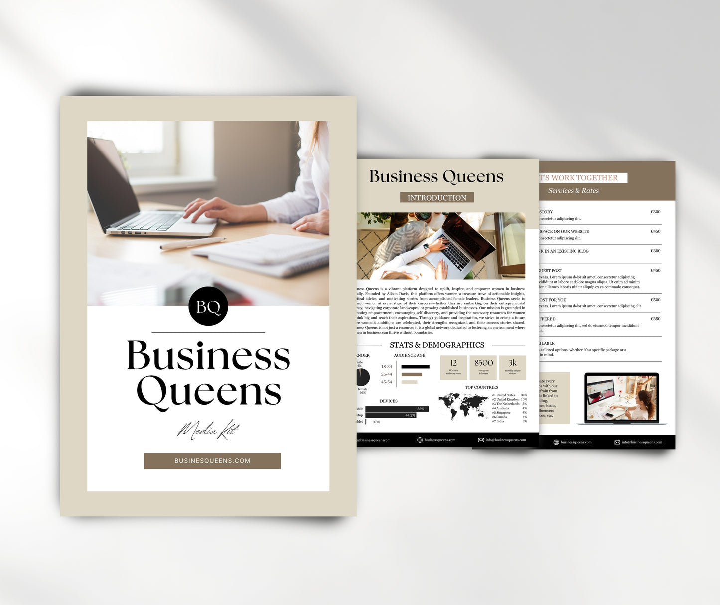 Editable Online Magazine Media Kit Template | Canva Media Kit for Digital Publishers & Blogs | Website Media Kit with Advertising Rates