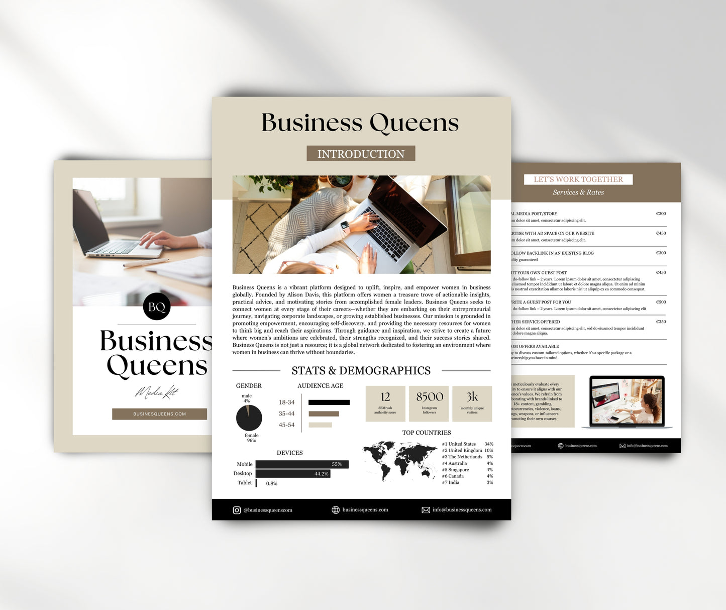 Editable Online Magazine Media Kit Template | Canva Media Kit for Digital Publishers & Blogs | Website Media Kit with Advertising Rates