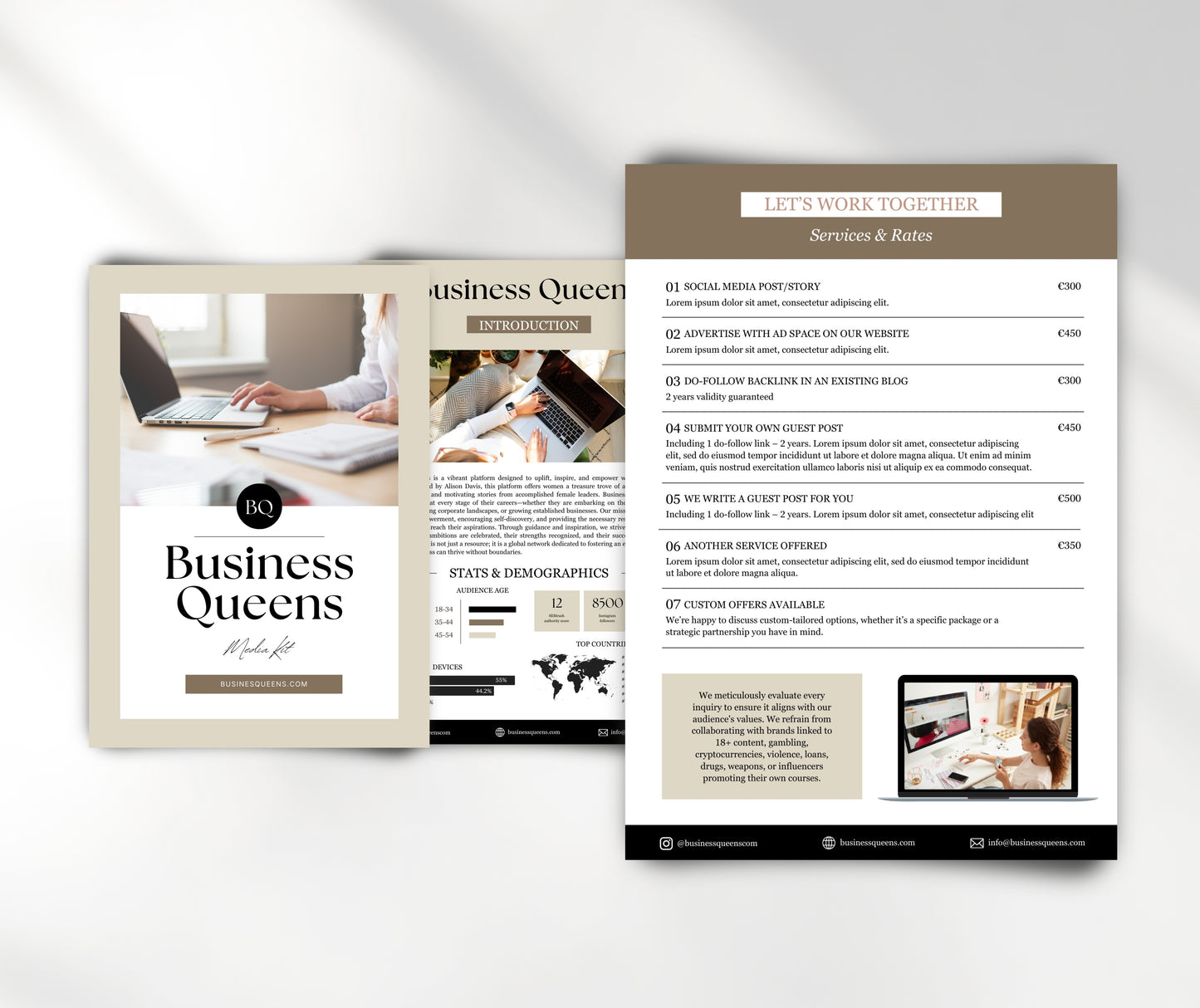 Editable Online Magazine Media Kit Template | Canva Media Kit for Digital Publishers & Blogs | Website Media Kit with Advertising Rates