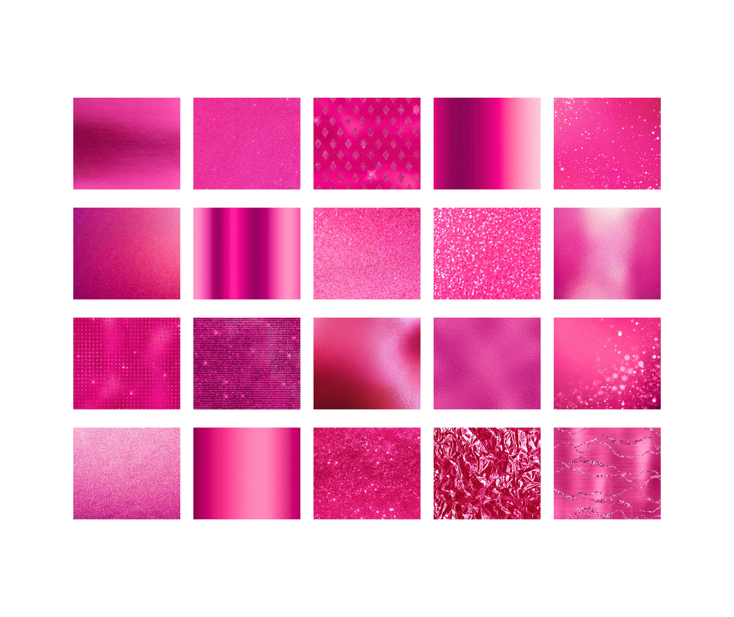 Hot Pink Digital Paper, Bright Pink Backgrounds, Fuchsia Textures, Scrapbooking Paper, Digital Download, 20 Pink JPG Files, Pink Textures