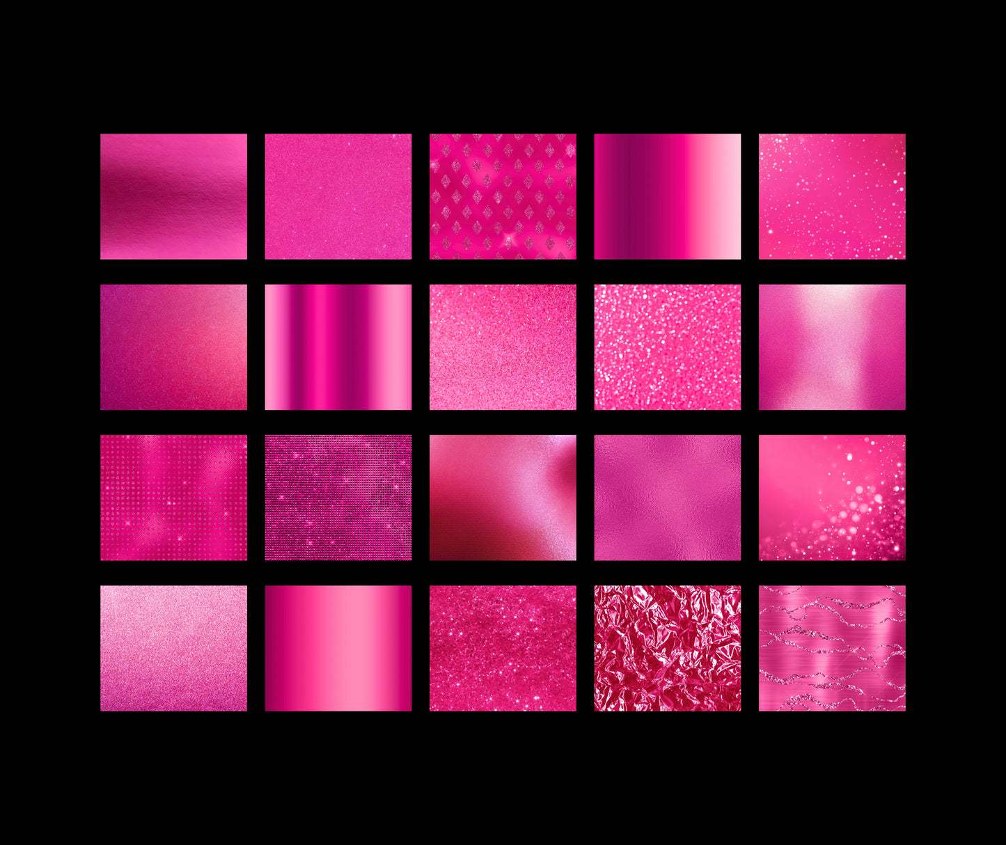Hot Pink Digital Paper, Bright Pink Backgrounds, Fuchsia Textures, Scrapbooking Paper, Digital Download, 20 Pink JPG Files, Pink Textures