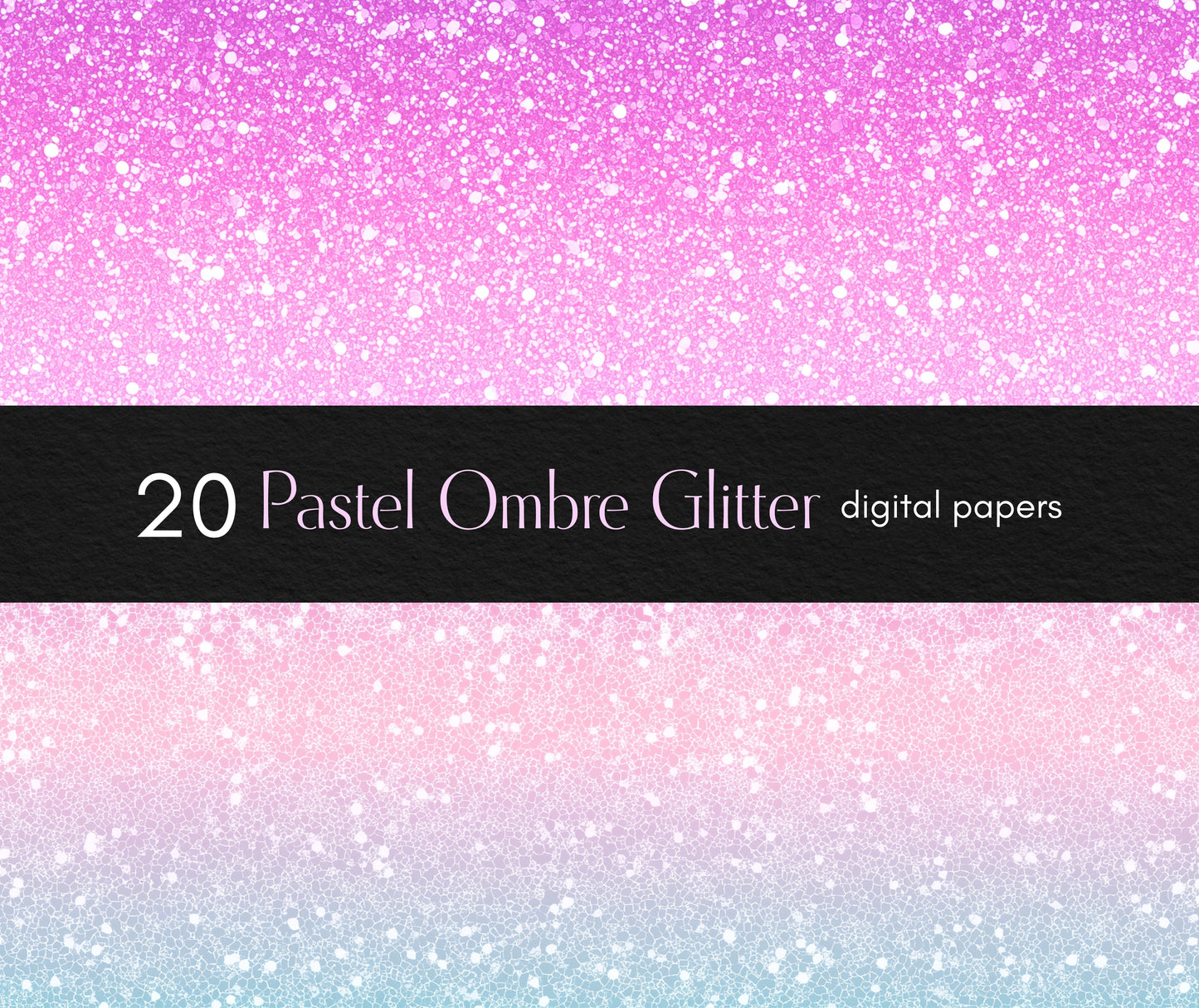 Pastel Ombre Glitter Seamless Digital Paper, Sparkle Textures, Shiny Backgrounds, Shimmer Holographic Scrapbook Paper, Rainbow Gradient
