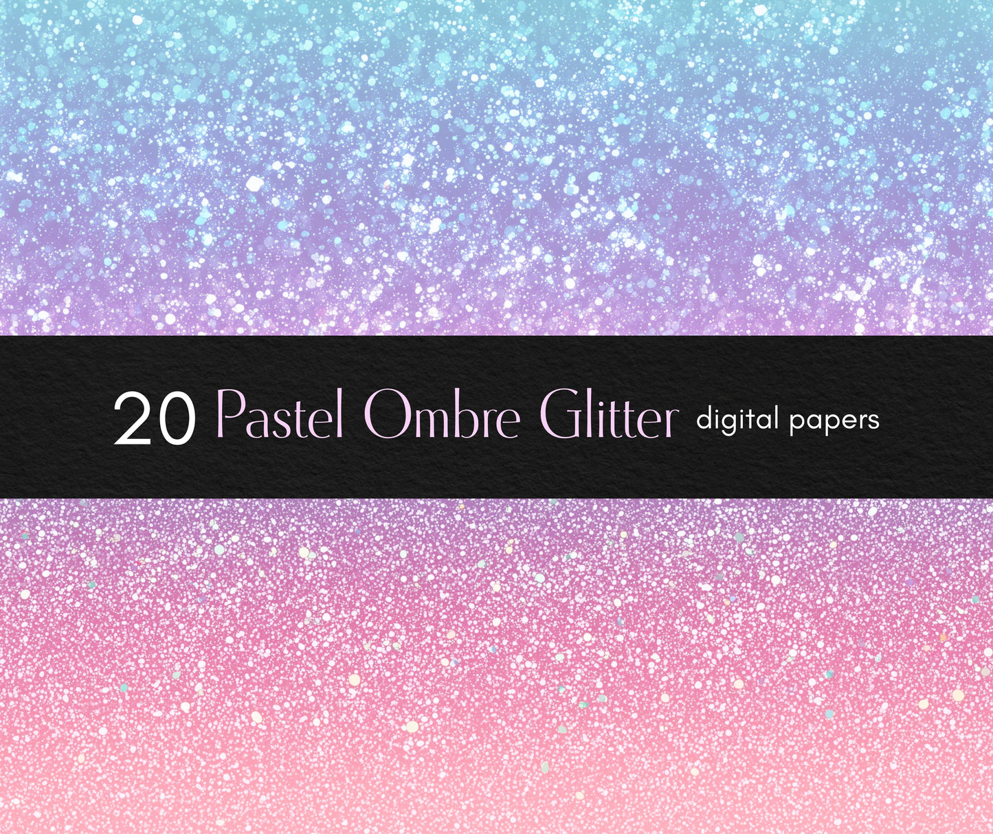 Pastel Ombre Glitter Seamless Digital Paper, Sparkle Textures, Shiny Backgrounds, Shimmer Holographic Scrapbook Paper, Rainbow Gradient