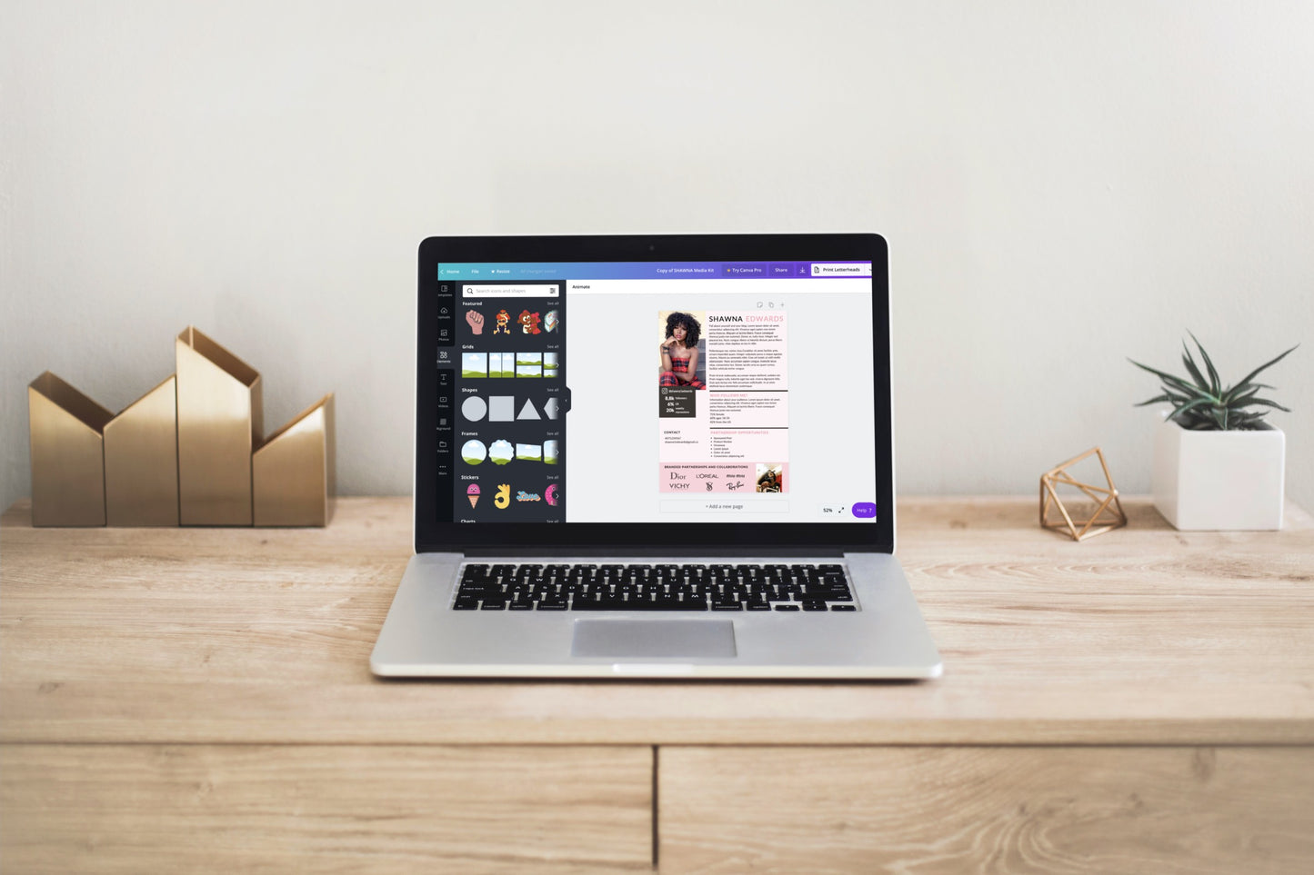 Media Kit Template | 1 paged Media Kit Canva Template | Instagram Influencer Media Kit | Press Kit | Pitch Kit