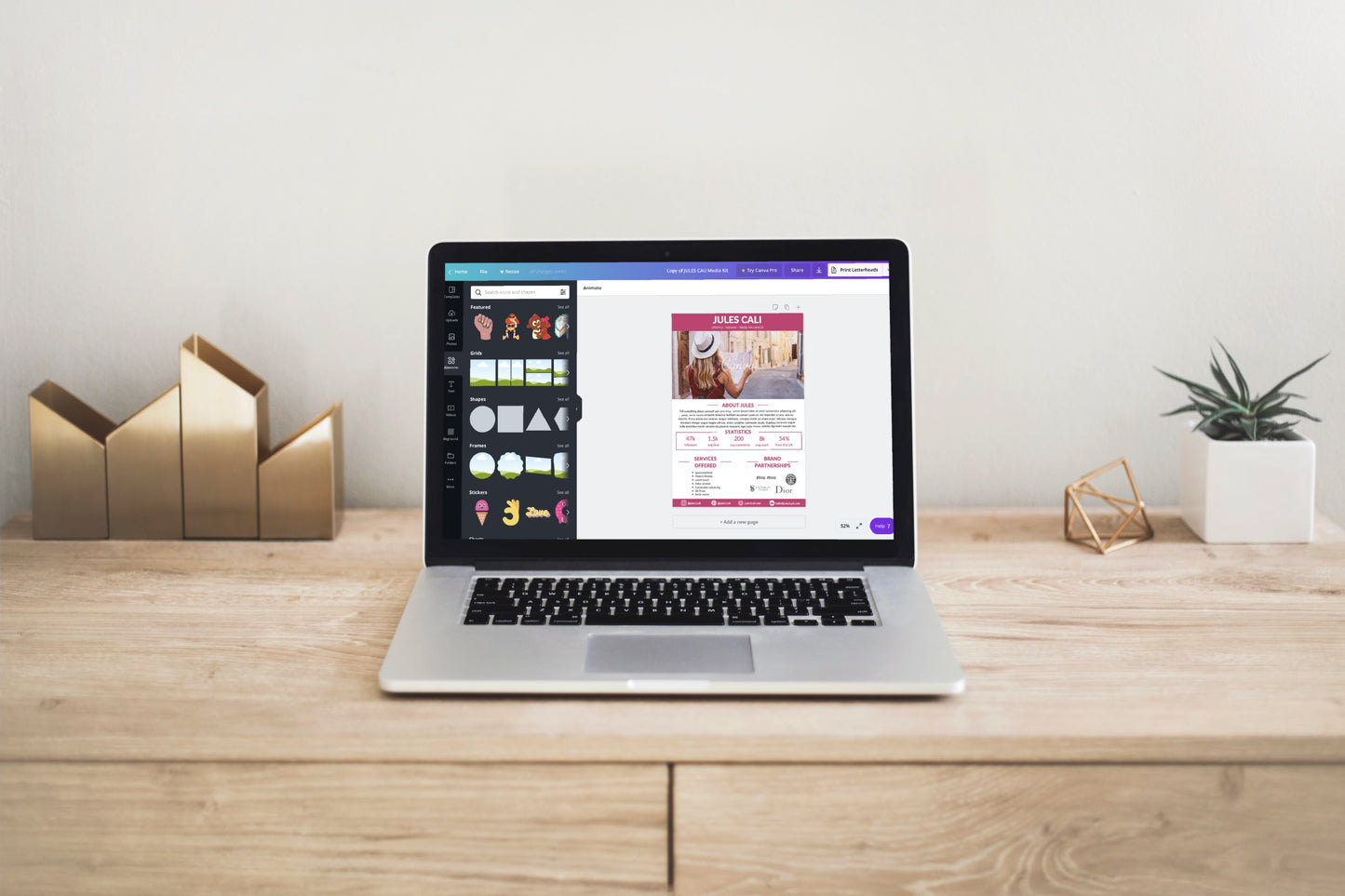 Media Kit | 1 page Media Kit Canva Template | Instagram Influencer Media Kit | Press Kit | Pitch Kit