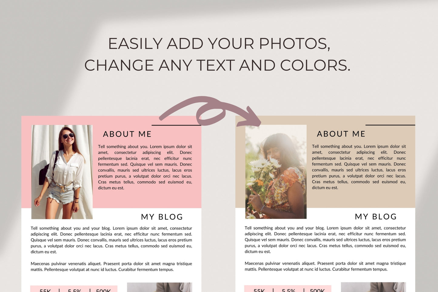 Media Kit for Blog, Pink Media Kit Template for Canva, Blogger Media Kit, 3 Page Media Kit, Press Kit, EPK