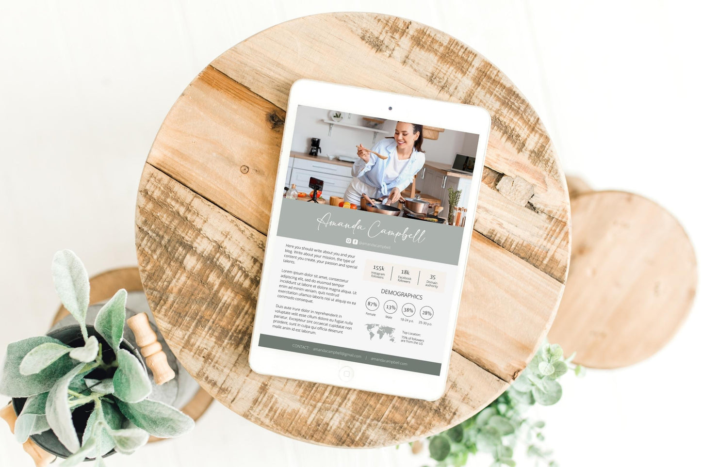 Food Blogger Media Kit Template | Canva Template Foodie Media Kit | Food Business Media Kit for Influencer | Chef Media Kit