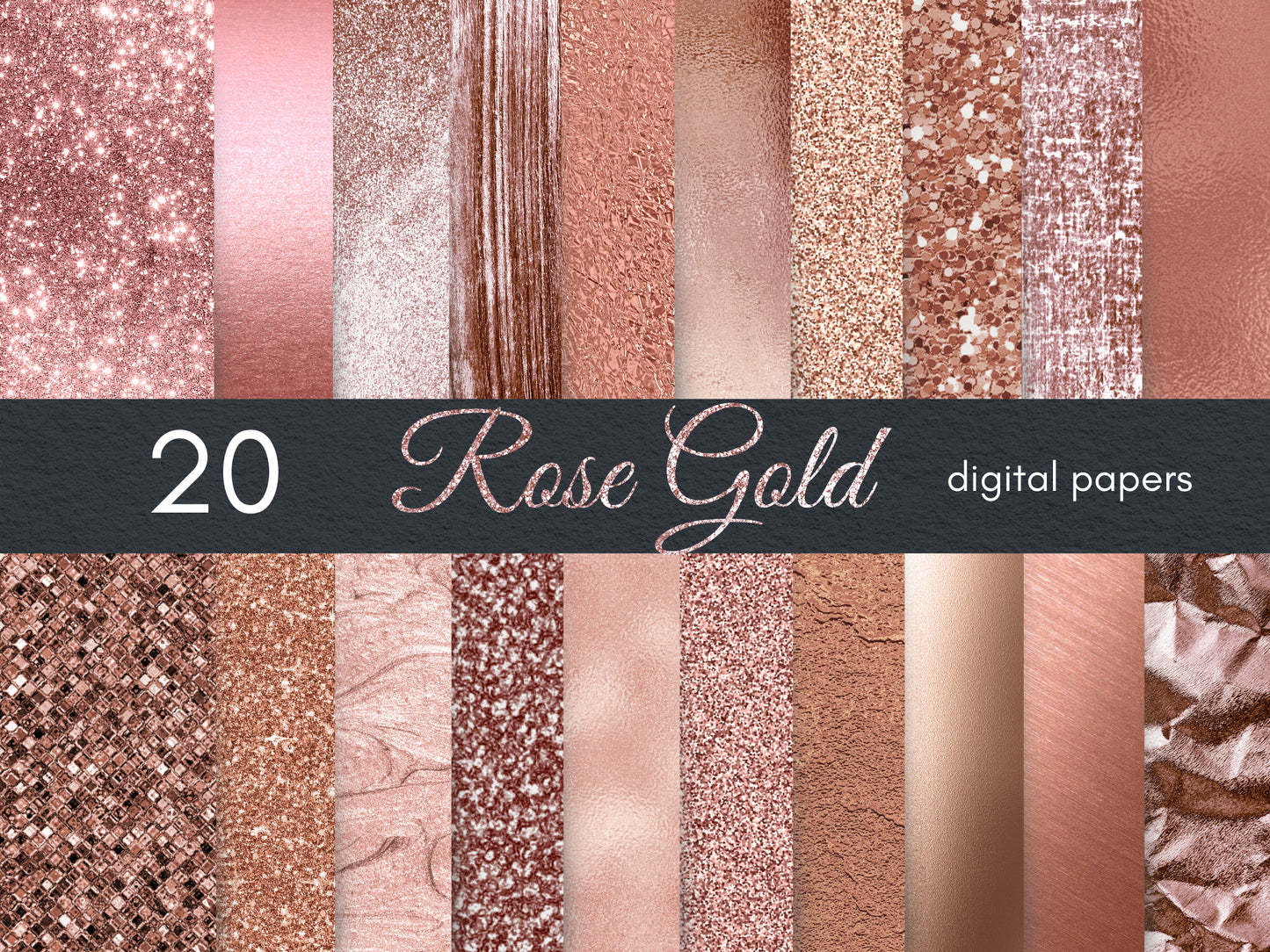 Rose Gold Digital Papers