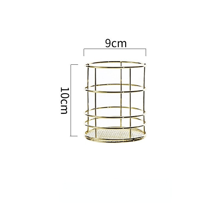 Gold and Rose Gold Desk Organizer. Pen Storage. Fashionable Office Desk Accessories and Supplies