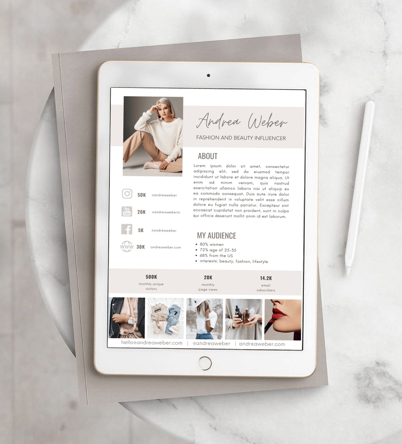 Media Kit with Rate Card | Media Kit Template for Canva | Influencer Media Kit | Press Kit | Pitch Kit | Blogger Press Kit