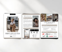 Load image into Gallery viewer, Modern Media Kit Template, Instagram and TikTok Influencer Media Kit, Content Creator Media Kit Canva Template, 3 Paged Media Kit Design
