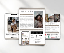 Load image into Gallery viewer, Modern Media Kit Template, Instagram and TikTok Influencer Media Kit, Content Creator Media Kit Canva Template, 3 Paged Media Kit Design
