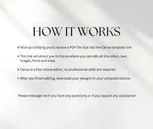 Load image into Gallery viewer, Editable Speaker Media Kit Template for Canva, Professional Speaker Sheet, Keynote Speaker, Author, Coach, Entrepreneur, Media Kit Template
