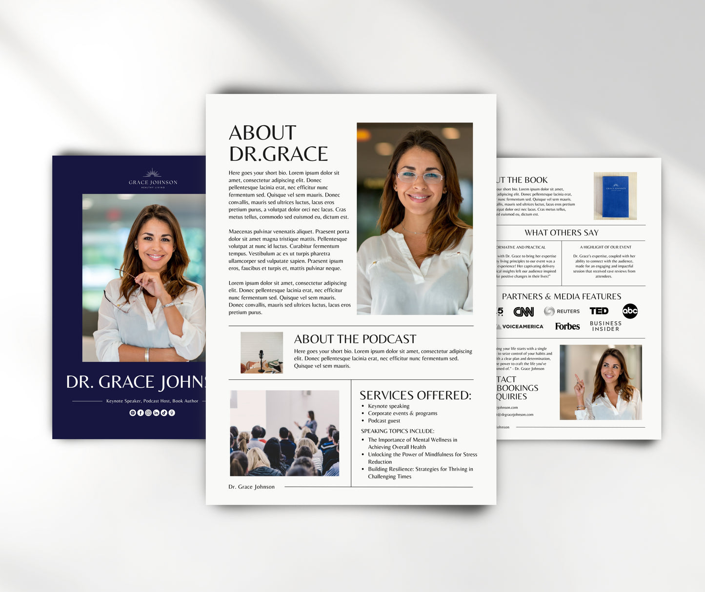 Speaker Media Kit Template, Speaker Sheet Canva Template, EPK for Keynote Speakers, Book Authors, Coaches, Entrepreneurs, Press Kit Template