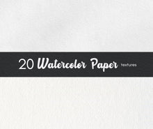 Load image into Gallery viewer, Watercolor Paper Textures – 20 Watercolour Backgrounds, Digital Scrapbook Paper, White Textured Paper, Printable Paper Backgrounds
