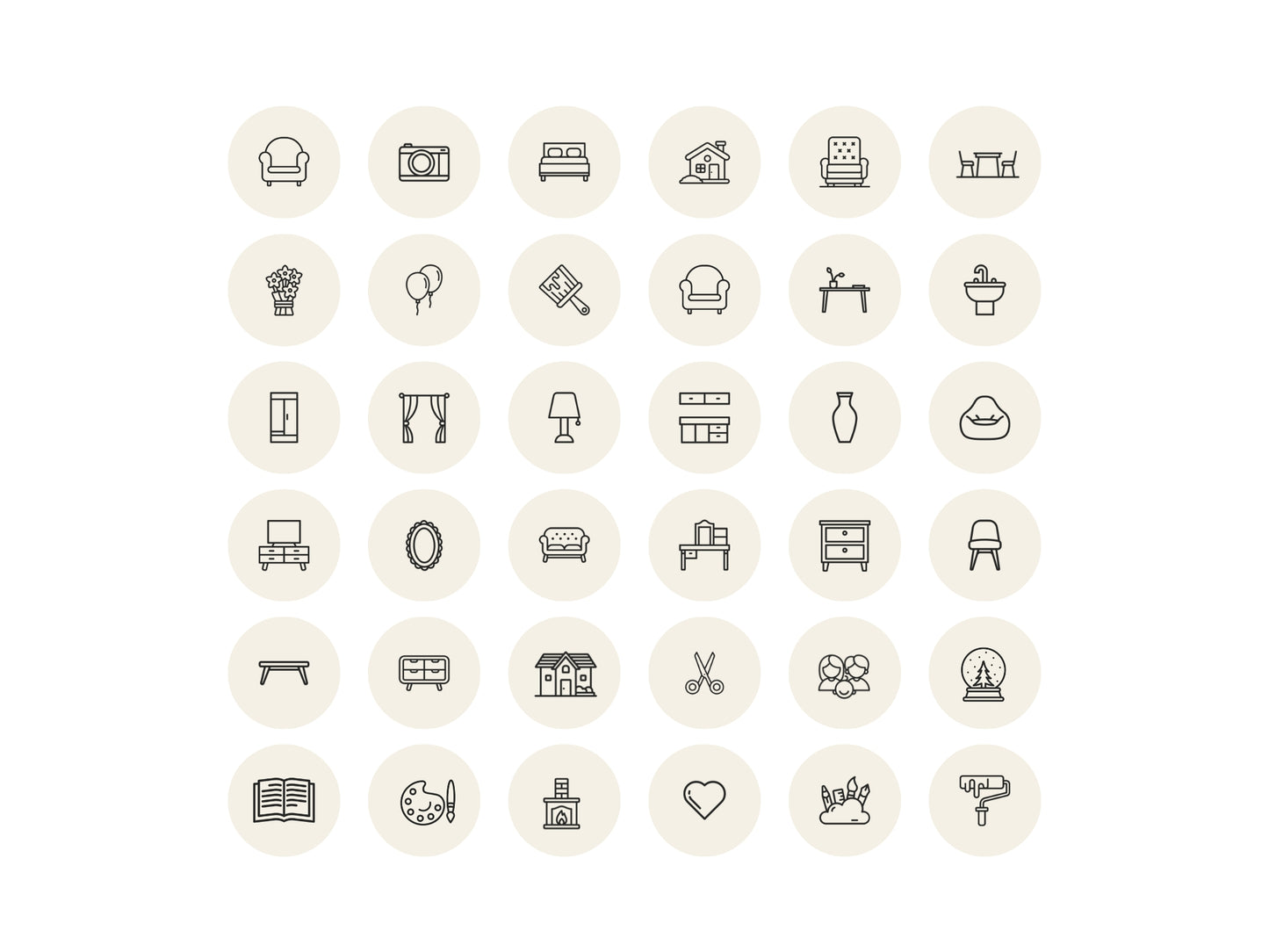 36 Instagram Highlight Covers for Home Decor - Neutral Tones Interior Design Story Highlight Covers