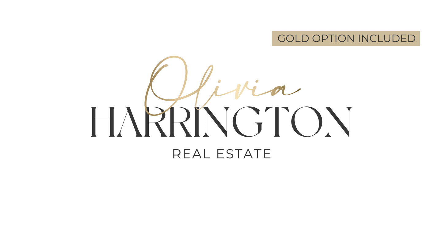 Premade Name Logo Design for a Realtor, Real Estate Agent, Business Coach | Customizable Text Logo With Script Font | Elegant Logo for Her