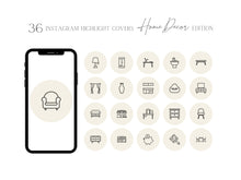 Load image into Gallery viewer, 36 Instagram Highlight Covers for Home Decor - Neutral Tones Interior Design Story Highlight Covers
