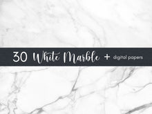 Load image into Gallery viewer, White Marble Digital Paper, Marble Digital Background, Stone Texture, Digital Scrapbook Paper, Marble Photoshop Backgrounds
