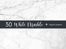 Load image into Gallery viewer, White Marble Digital Paper, Marble Digital Background, Stone Texture, Digital Scrapbook Paper, Marble Photoshop Backgrounds
