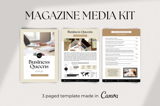 Editable Online Magazine Media Kit Template | Canva Media Kit for Digital Publishers & Blogs | Website Media Kit with Advertising Rates