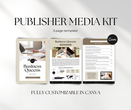 Editable Online Magazine Media Kit Template | Canva Media Kit for Digital Publishers & Blogs | Website Media Kit with Advertising Rates