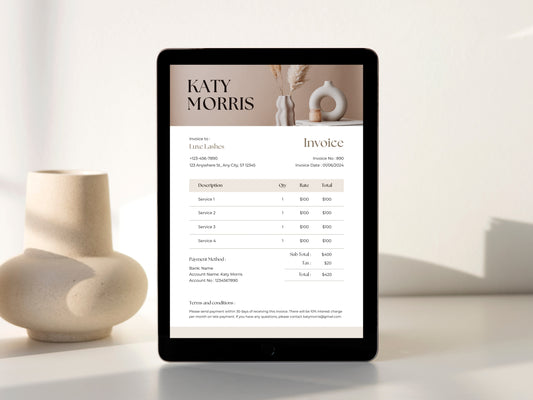 UGC Creator Invoice Template, UGC Invoice Canva Template, Digital Content Creator Invoice Template, Editable Canva Invoice