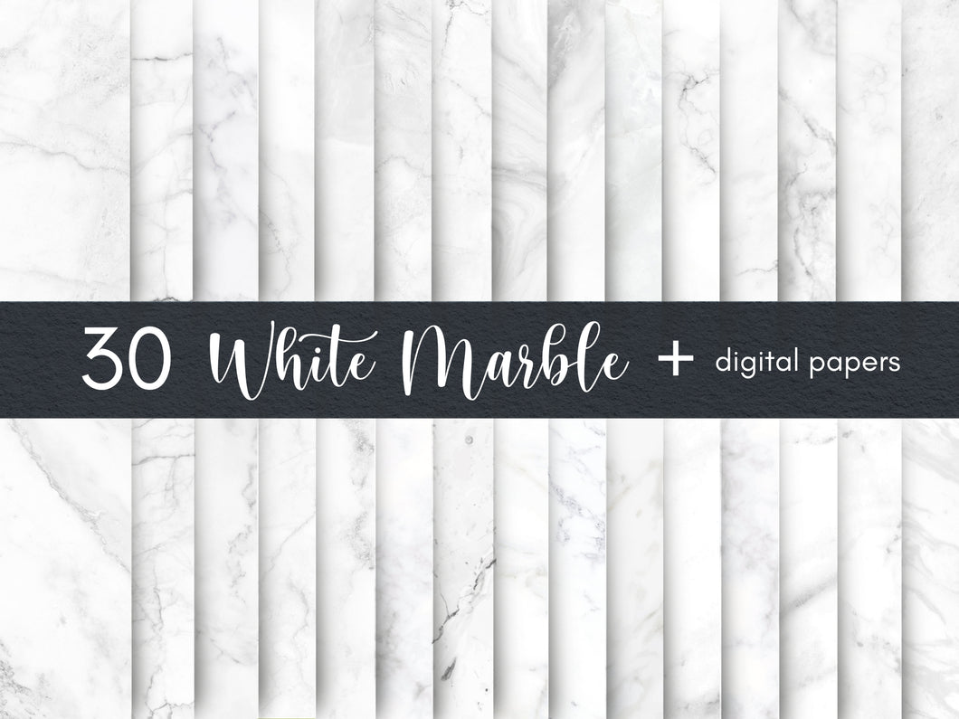 White Marble Digital Paper, Marble Digital Background, Stone Texture, Digital Scrapbook Paper, Marble Photoshop Backgrounds