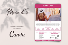 Load image into Gallery viewer, 1 page Media Kit Canva Template
