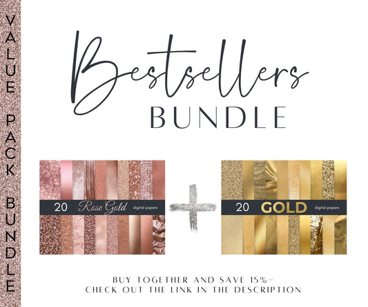 rose gold metallic digital paper bundle