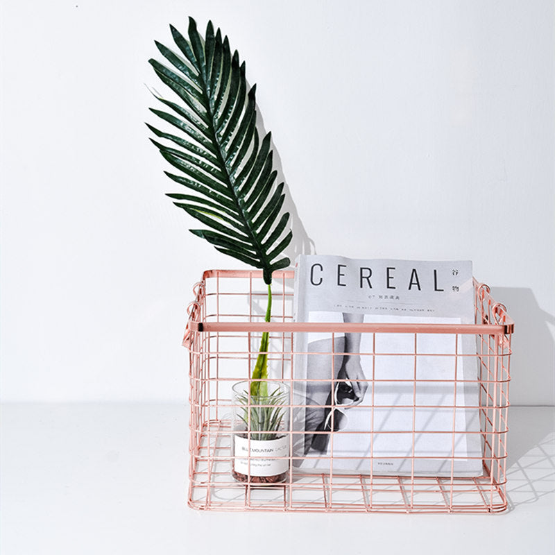 Gold and Rose Gold Desk Organizer. Pen Storage. Fashionable Office Desk Accessories and Supplies