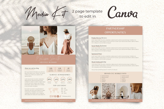 Modern Beige and Brown Media Kit Template