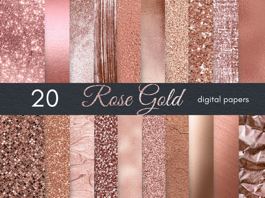 Rose Gold Digital Papers