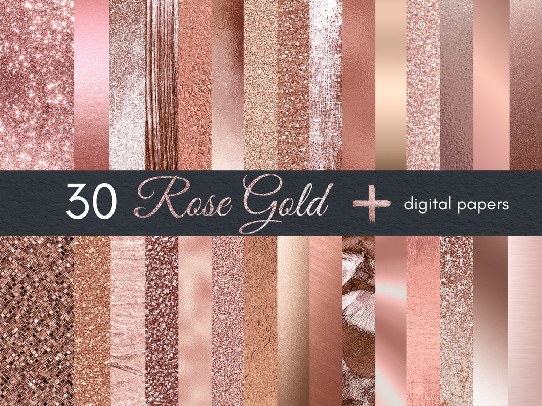 Rose Gold Digital Paper, Rose Gold Paper, Rose Gold Faux Foil
