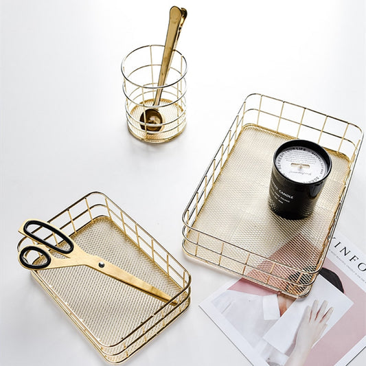 Gold and Rose Gold Desk Organizer. Pen Storage. Fashionable Office Desk Accessories and Supplies