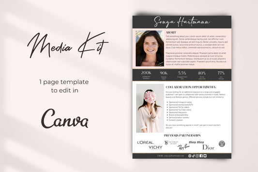 blush pink media kit template