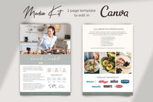 Load image into Gallery viewer, Food Blogger Media Kit Template | Canva Template Foodie Media Kit | Food Business Media Kit for Influencer | Chef Media Kit
