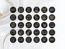Load image into Gallery viewer, 30 Instagram Highlight Covers for Business | Black and Gold Highlight Icons | Perfect for Online Shop, Ecommerce
