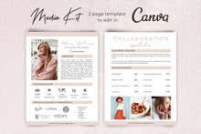 Load image into Gallery viewer, Media Kit, Media Kit Template for Canva, Influencer Media Kit with Rate Card, 2 Page Press Kit, Pitch Kit, Blogger Press Kit
