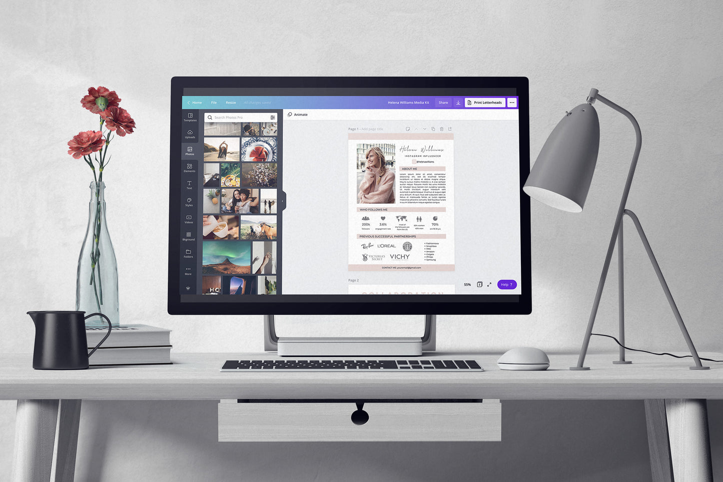 Media Kit, Media Kit Template for Canva, Influencer Media Kit with Rate Card, 2 Page Press Kit, Pitch Kit, Blogger Press Kit